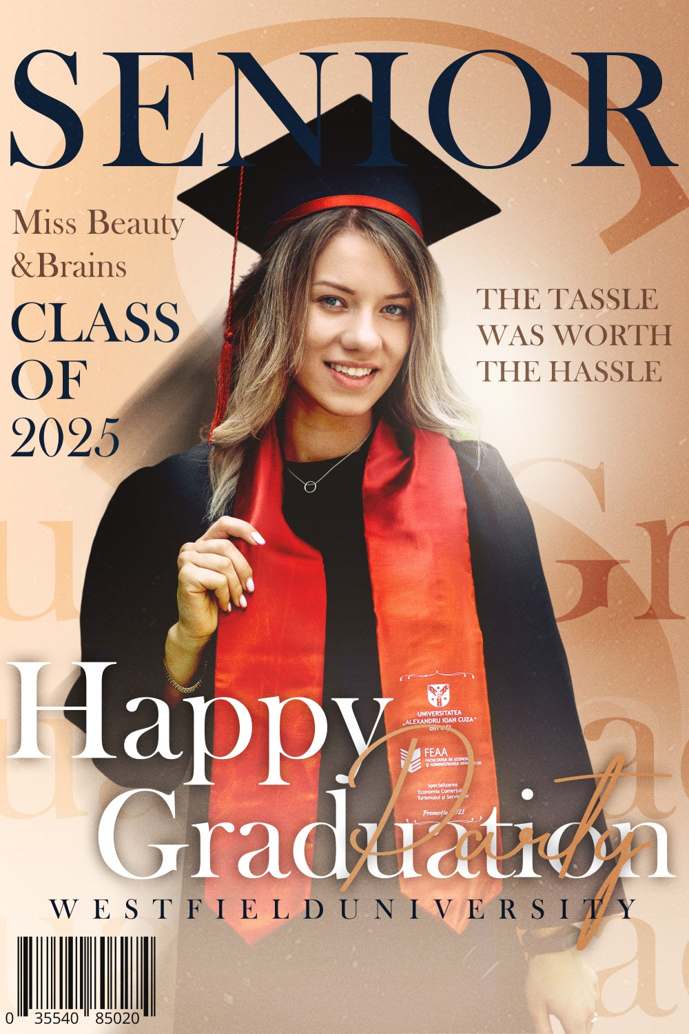 Toile de fond diplômée Beauté et intelligence personnalisée BRP3-239