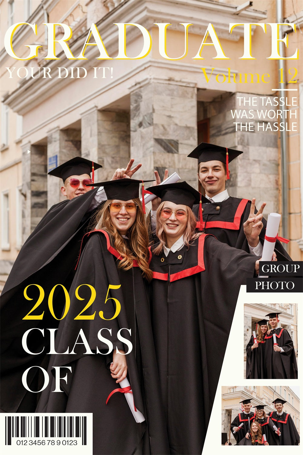 Toile de fond de remise des diplômes 2025 Cheers Volume 12 personnalisée BRP3-240