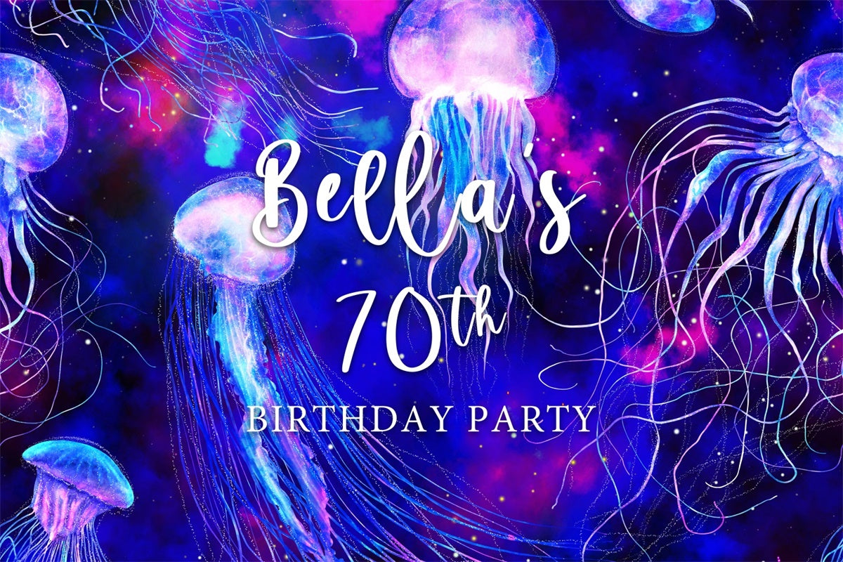 Toile de fond Personnalisée Anniversaire Fantaisie Méduse Mystique 70ème BRP3-265