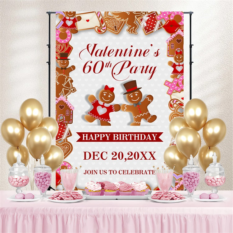 Toile de fond Anniversaire Personnalisée Thème Fête Biscuit Romantique BRP3-268