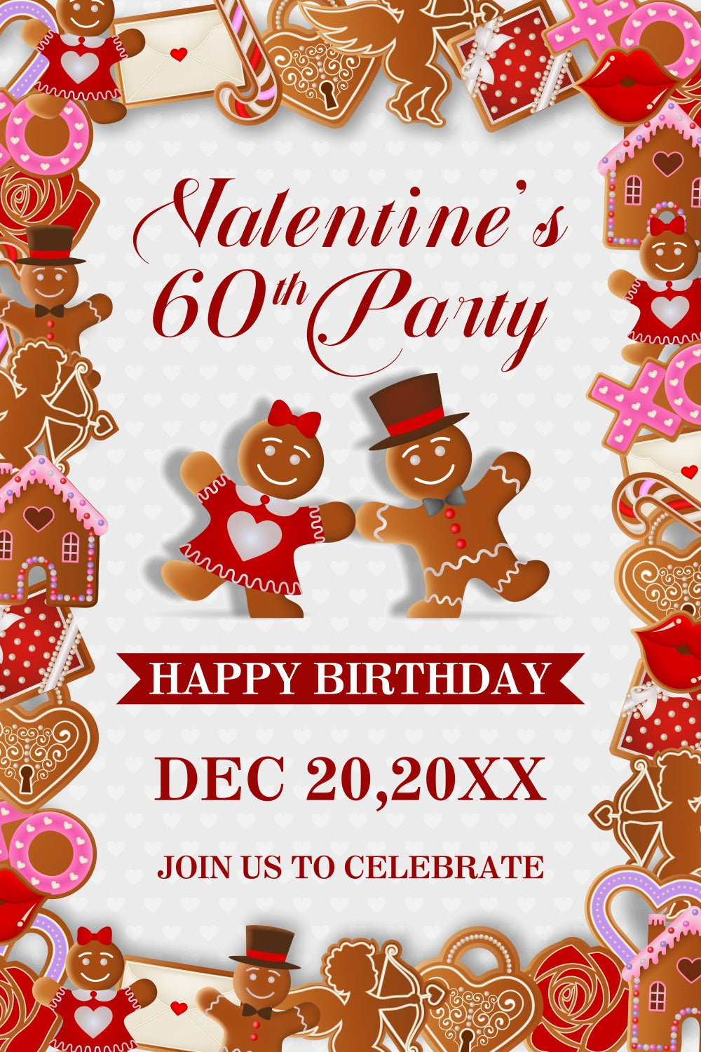 Toile de fond Anniversaire Personnalisée Thème Fête Biscuit Romantique BRP3-268