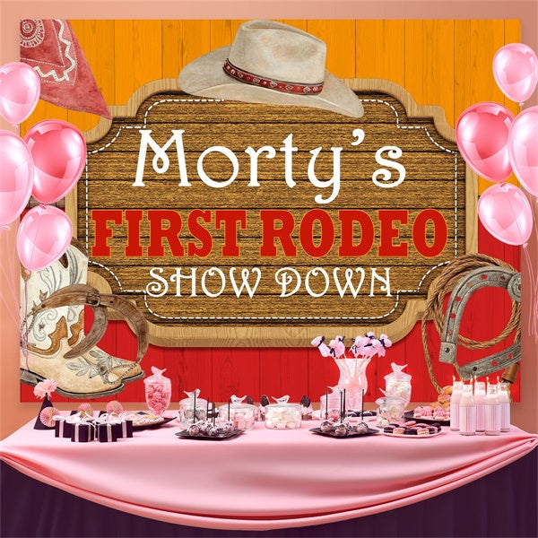 Toile de fond Deco Anniversaire Rodéo Cowboy Western BRP3-31