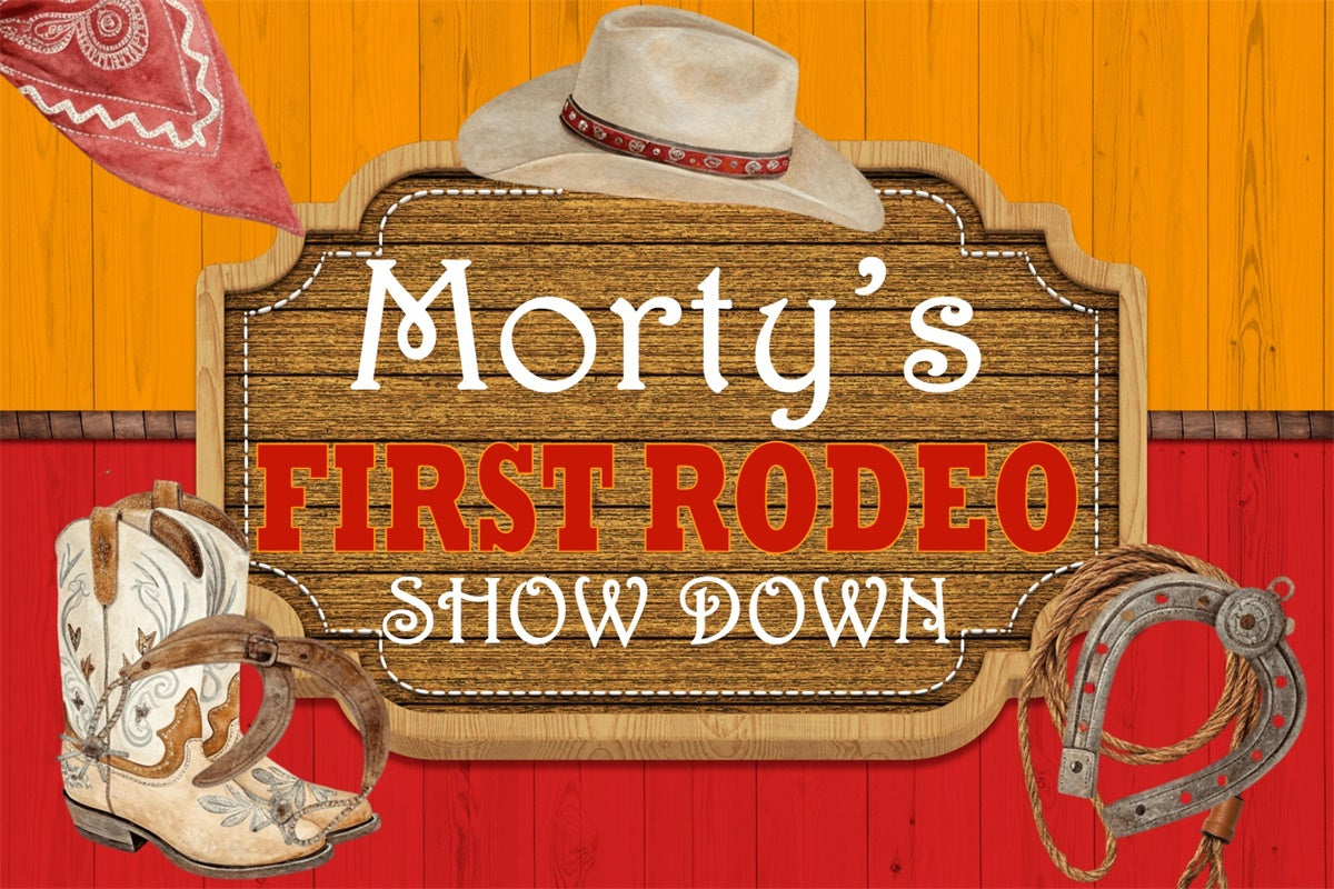 Toile de fond Deco Anniversaire Rodéo Cowboy Western BRP3-31