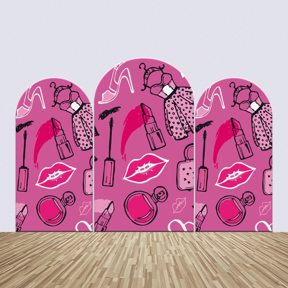 Kit de Toile de fond Arch Personnalisable Anniversaire Élégant Mode Rose BRP3-51