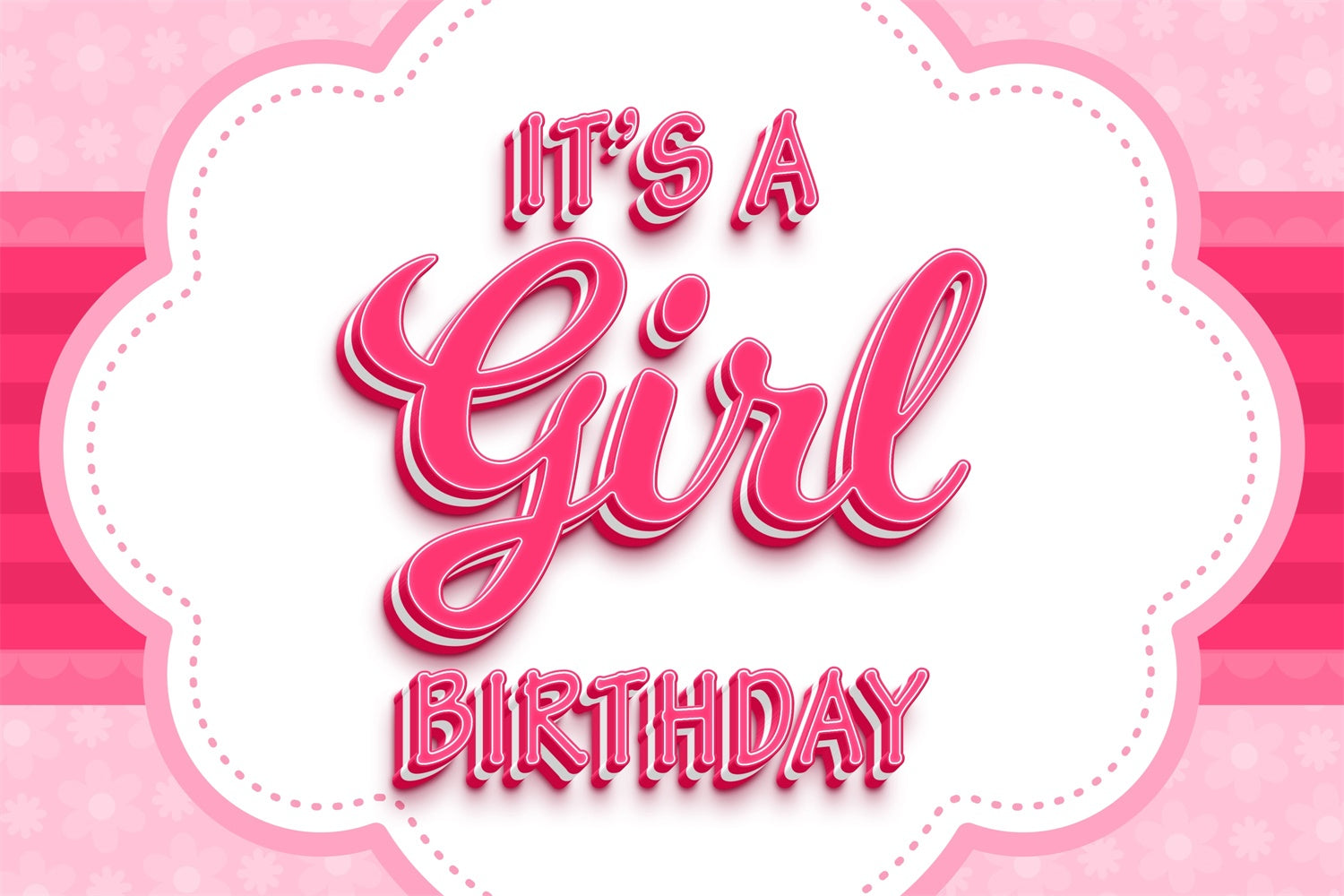 Toile de fond Personnalisable Anniversaire Thème Romantique Rose BRP3-54