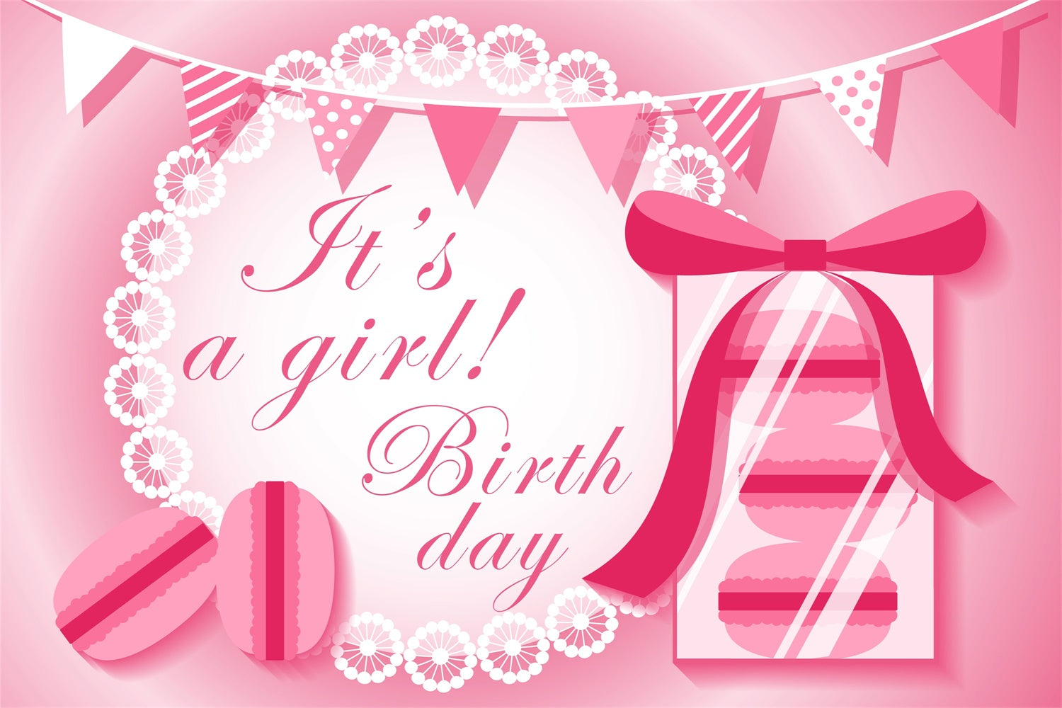 Toile de fond Deco Anniversaire Papillon Nœud Sweet BRP3-55