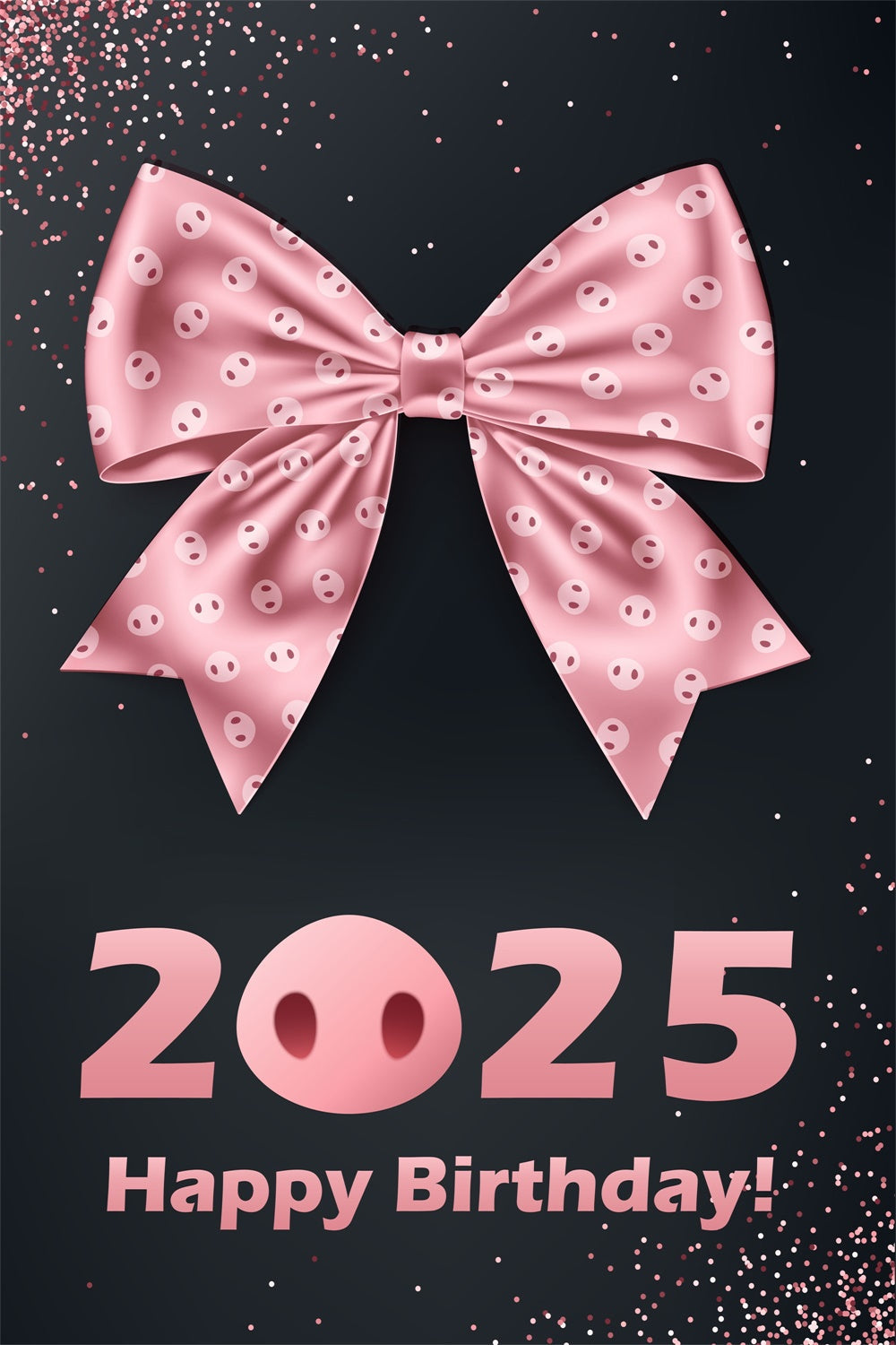 Toile de fond Anniversaire Personnalisable Élégant Nœud Rose BRP3-58