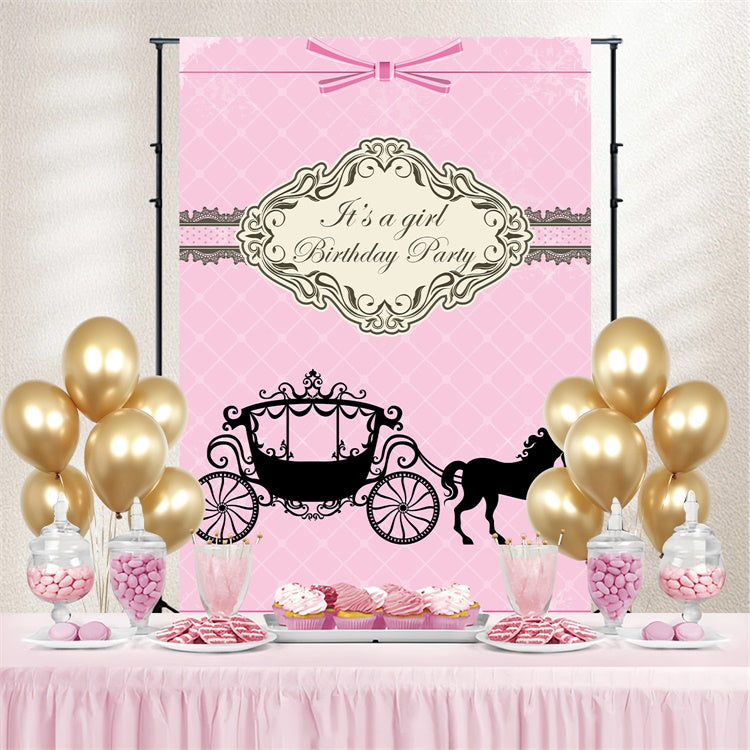Toile de fond Photo Anniversaire Carrosse Silhouette Noire BRP3-61
