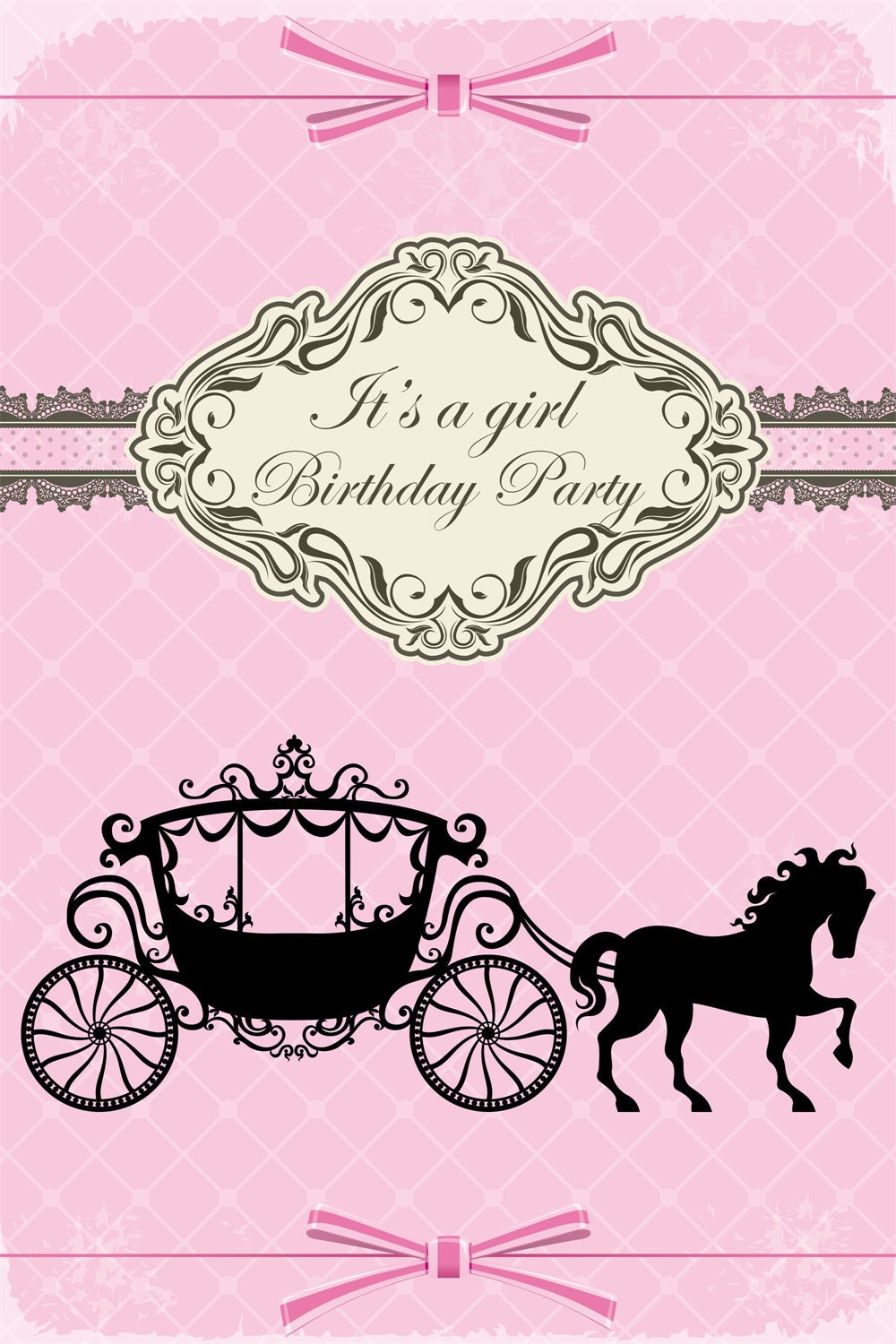 Toile de fond Photo Anniversaire Carrosse Silhouette Noire BRP3-61