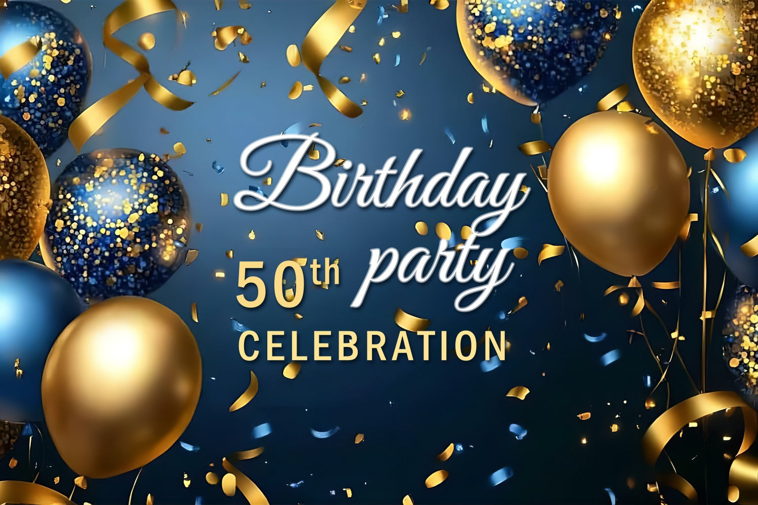 Toile de fond Anniversaire Personnalisable Luxe Confettis 50ème BRP3-69