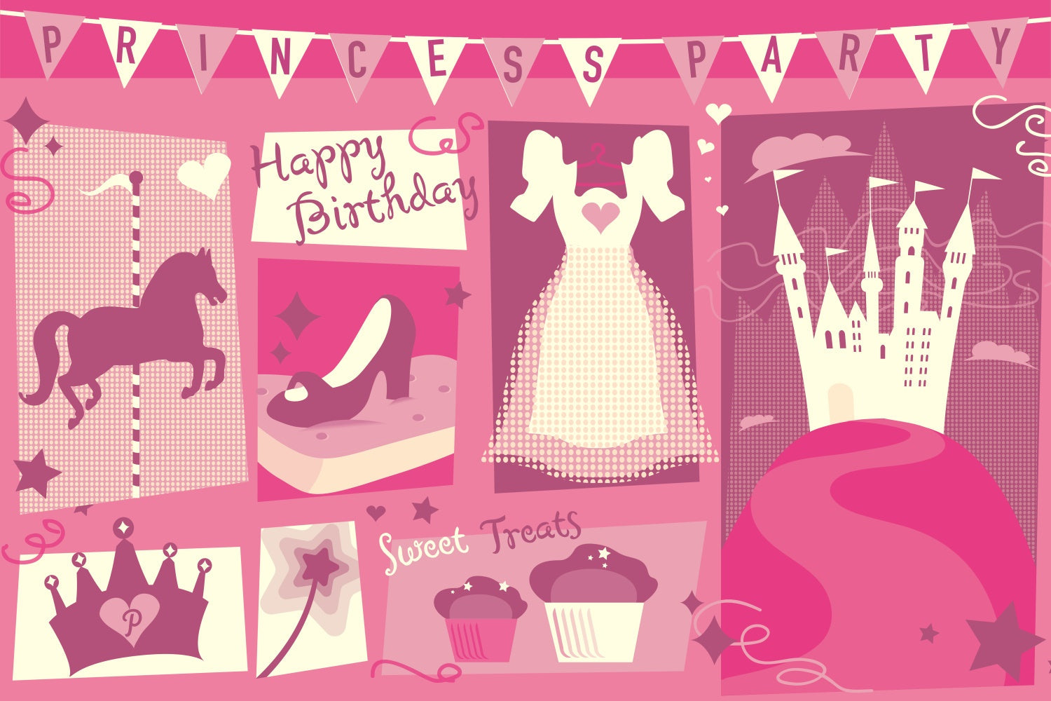 Toile de fond Anniversaire Personnalisé Élégante Célébration Rose BRP3-81