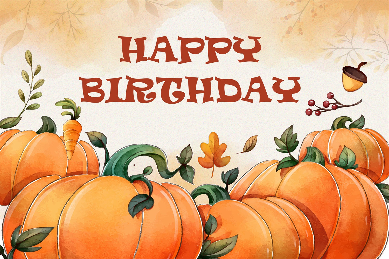 Toile de fond Deco Anniversaire Récolte Citrouille Rustique BRP3-87