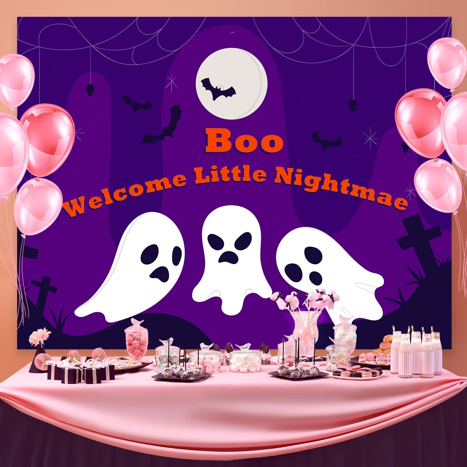 Toile de fond Photo Anniversaire Cimetière Fantôme Fête BRP3-91