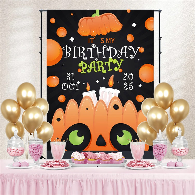 Toile de fond Deco Anniversaire Citrouilles Effrayantes Fête BRP3-92