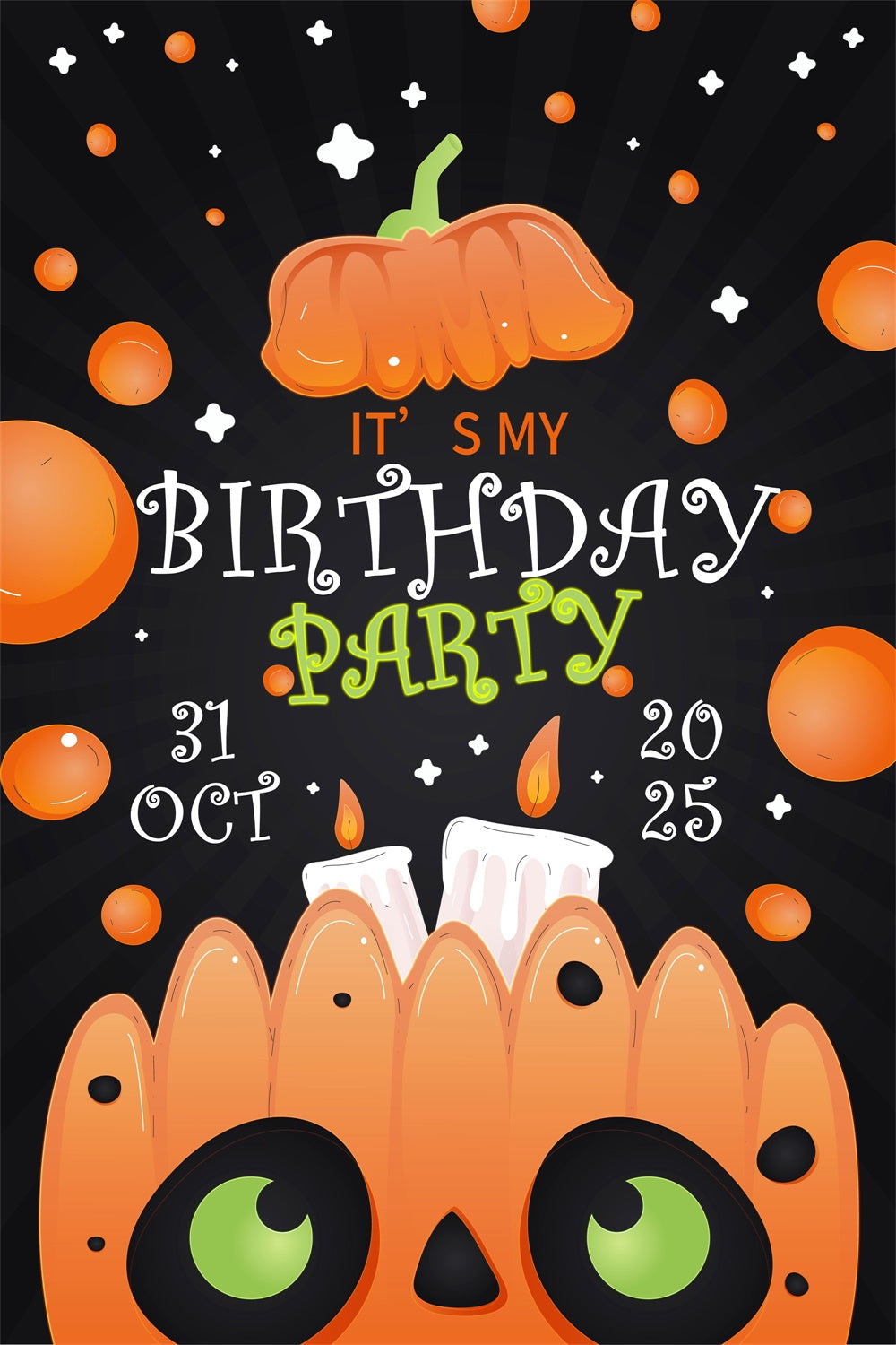 Toile de fond Deco Anniversaire Citrouilles Effrayantes Fête BRP3-92