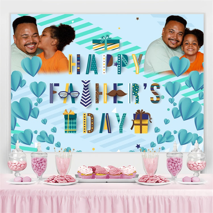 Toile de fond Fête des Pères Cœurs Papier Ludiques Personnalisée BRP4-101