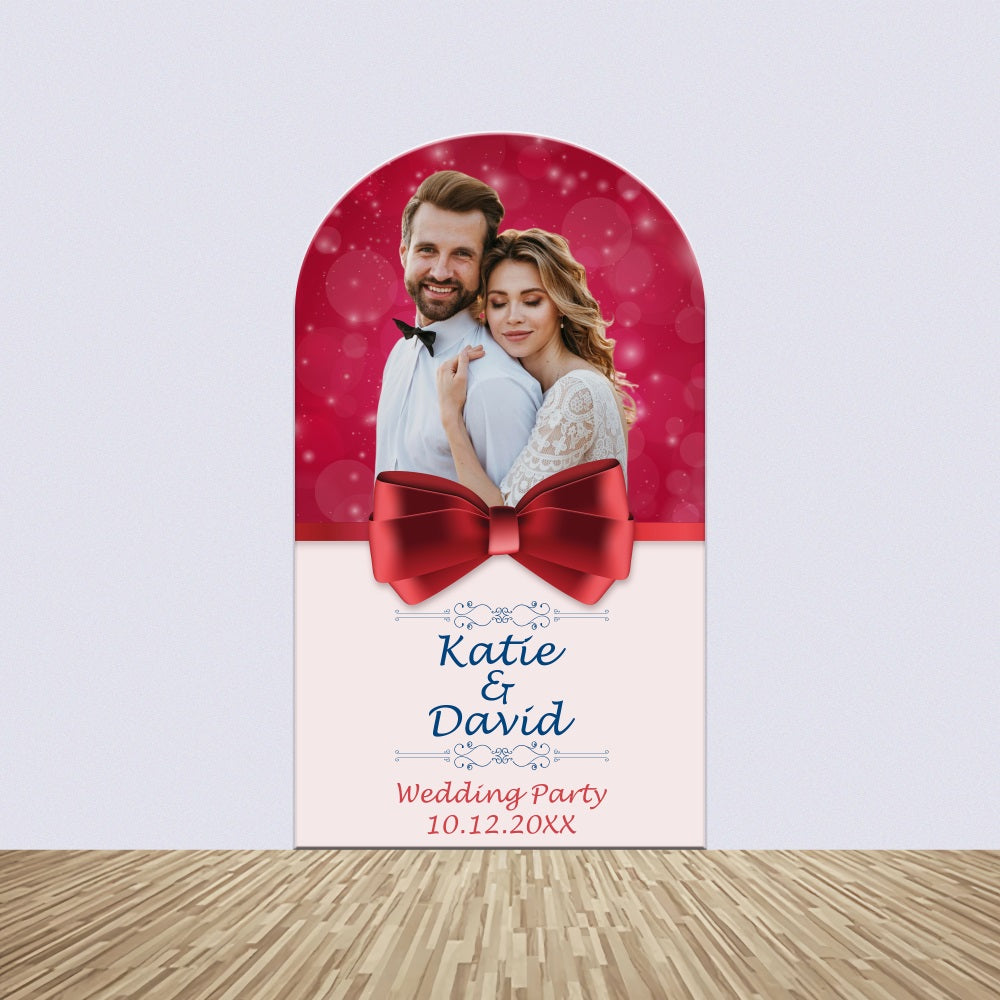 Kit de Toile de fond Arch Personnalisable Mariage Nœud Rouge Étincelant BRP4-117