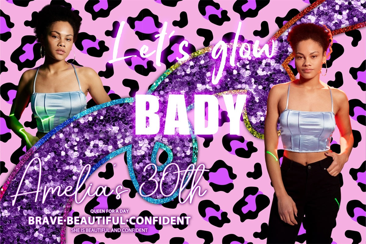 Toile de fond Danse Personnalisée Léopard Rose Éclat 30 Ans BRP4-193