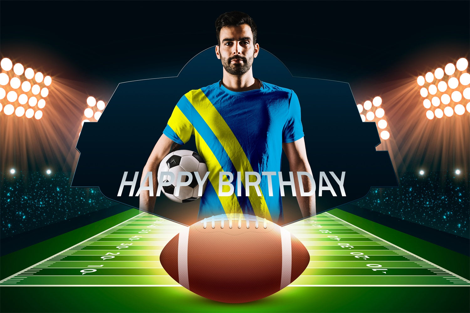 Toile de fond Anniversaire Personnalisable Fête Sportive BRP4-20