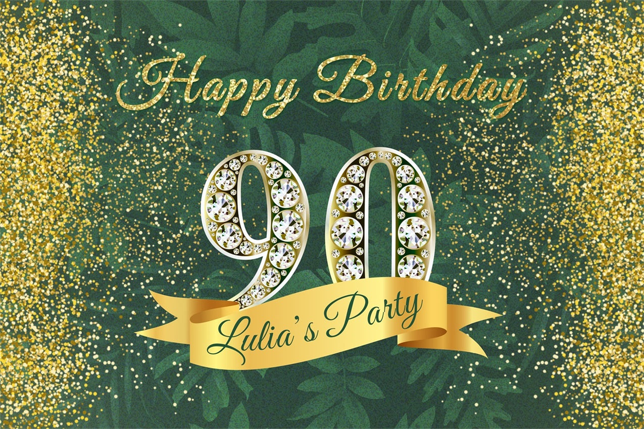 Toile de fond Anniversaire Personnalisée Diamant Étincelant 90ème BRP4-29