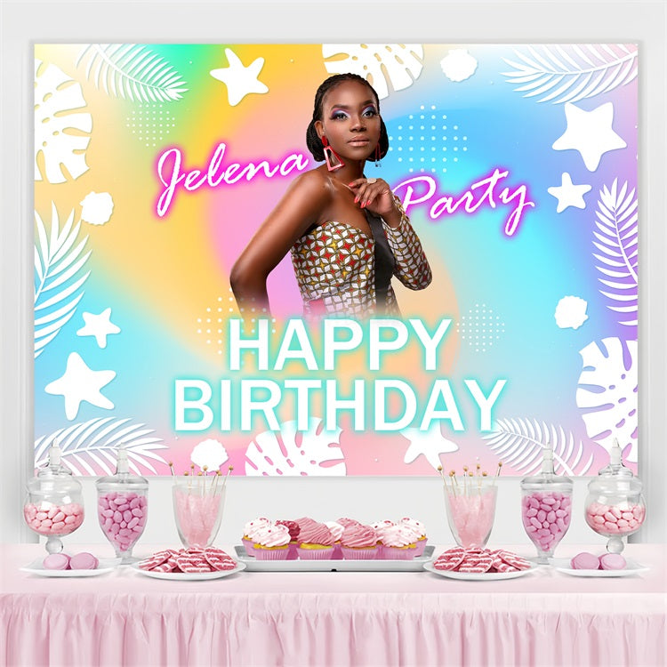 Toile de fond Anniversaire Personnalisée Lumières Pastel Forêtes BRP4-33