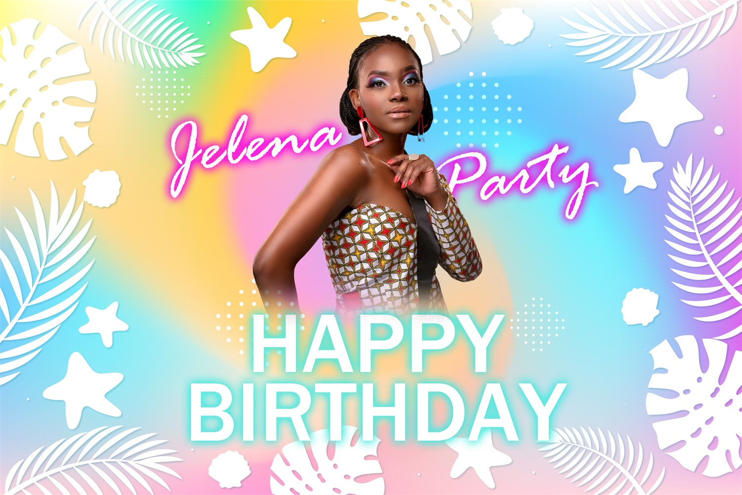 Toile de fond Anniversaire Personnalisée Lumières Pastel Forêtes BRP4-33