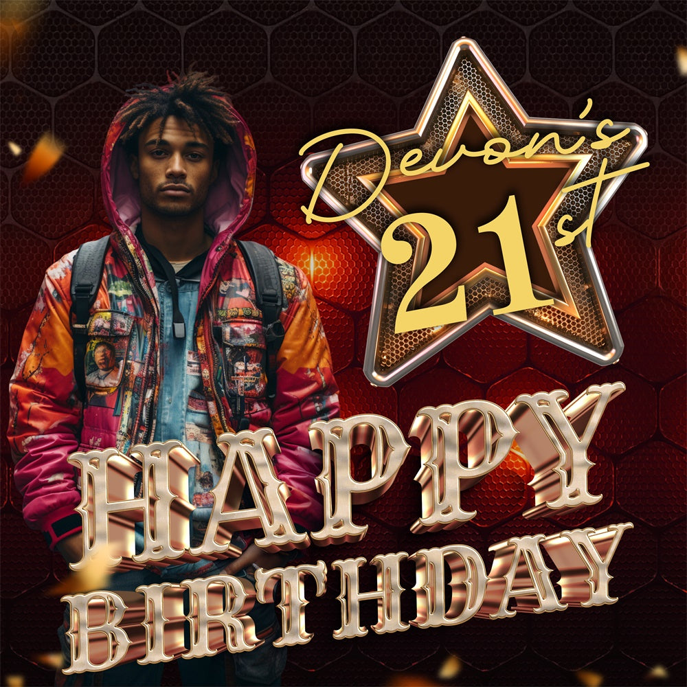 Toile de fond Photo Anniversaire Personnalisable Urbain Moderne Street Style 21e BRP5-104