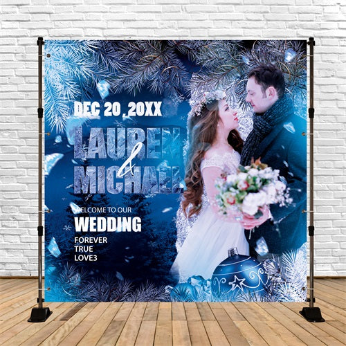 Toile de fond Mariage Design Personnalisée Amour Givré BRP5-199