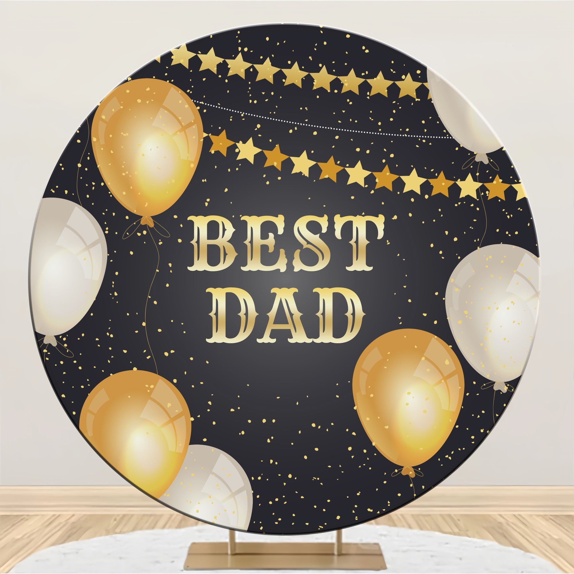 Toile de fond Ronde Personnalisable Confettis Ballons pour Fête des Pères BRP5-41