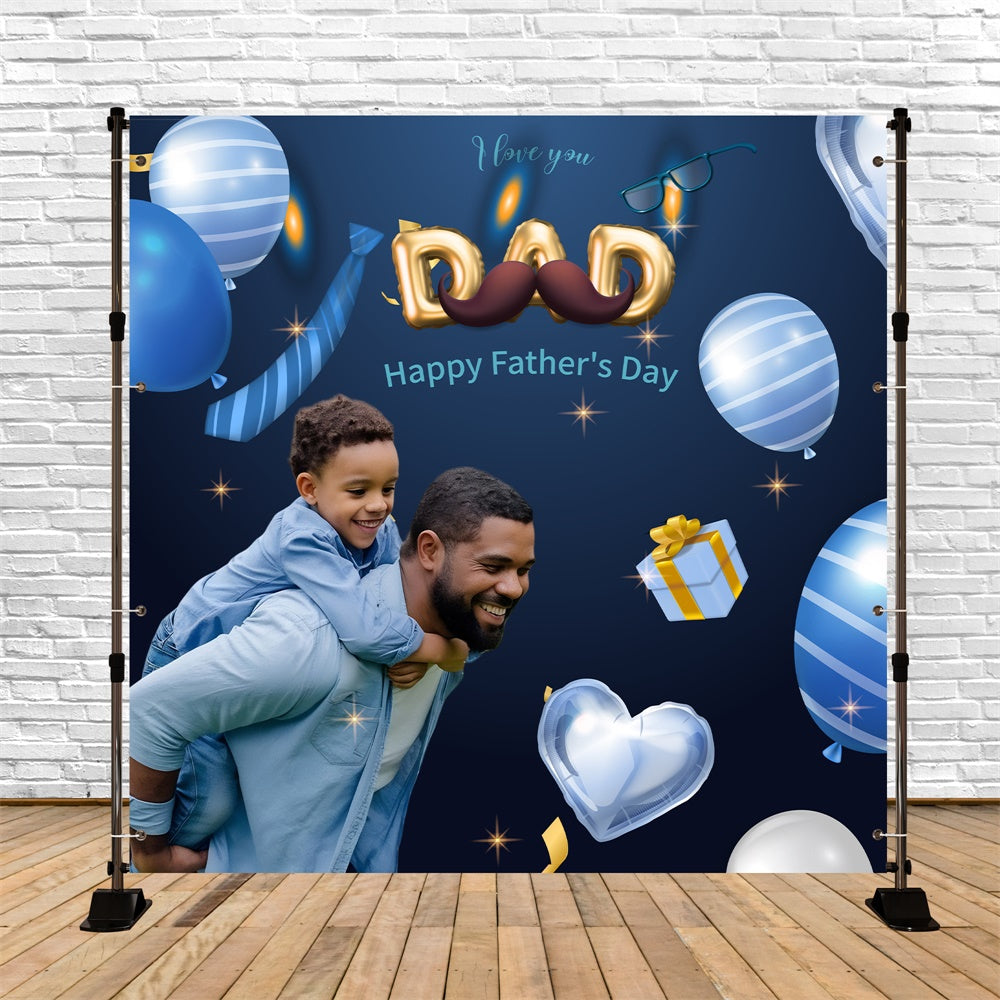 Toile de fond Fête des Pères Lettres Ballon Cadeaux Personnalisée BRP5-60