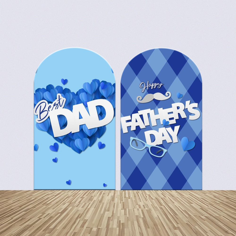 Kit de Toile de fond Arch Personnalisable Idées Fête des Pères Cœur Bleu BRP5-61