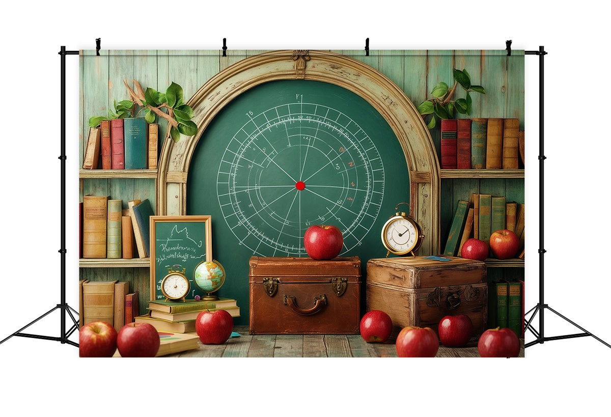Toile de fond Photo École Pommes d’Automne et Livres BRP57-10