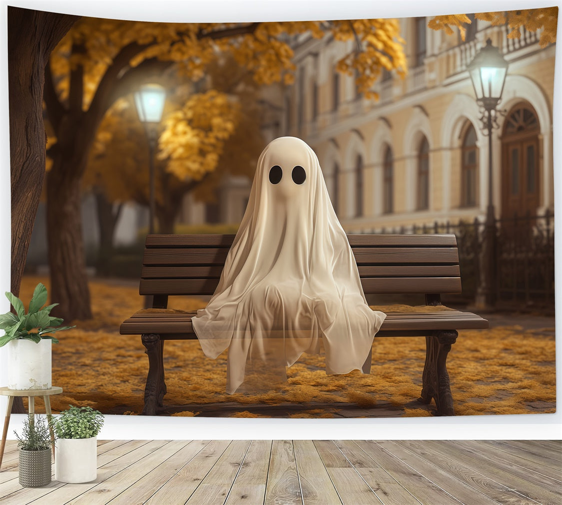 Toile de fond Photo Halloween Banc Fantôme d’Automne BRP57-107