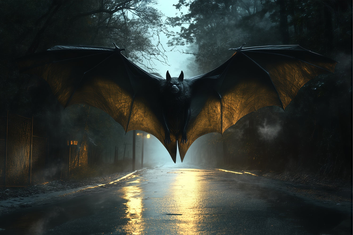 Toile de fond Halloween Descente de Chauve-souris Nocturne BRP57-108