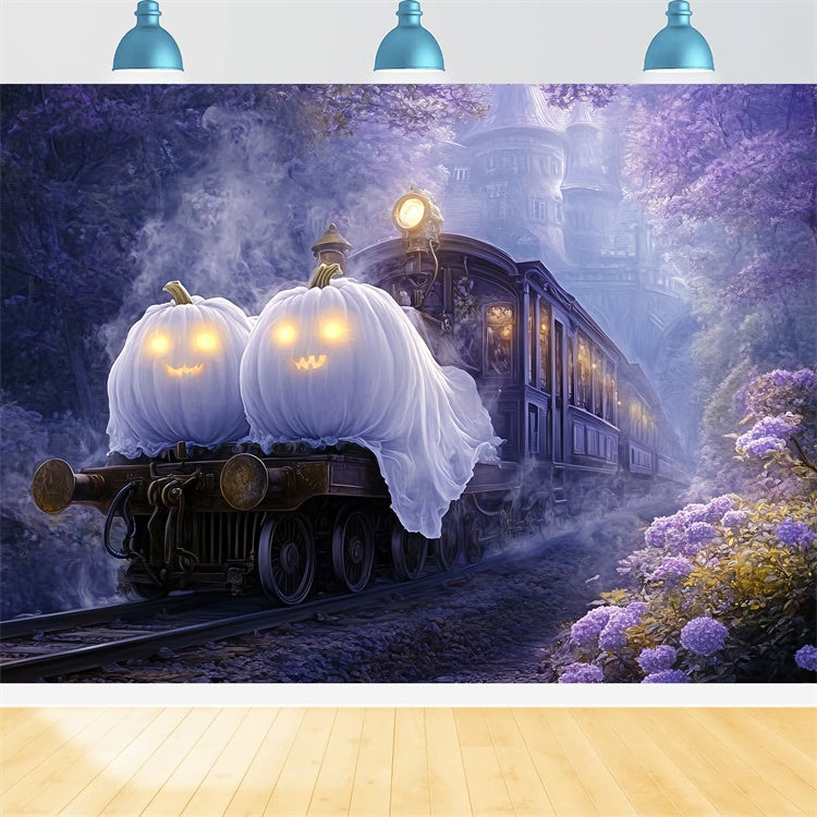 Toile de fond Photo Halloween Train Citrouille Fantôme BRP57-109
