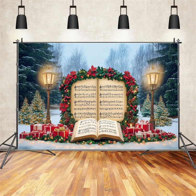 Toile de fond photo Noël Notes de Musique Festives BRP57-121