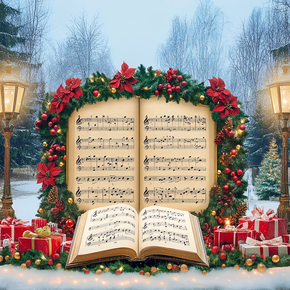 Toile de fond photo Noël Notes de Musique Festives BRP57-121