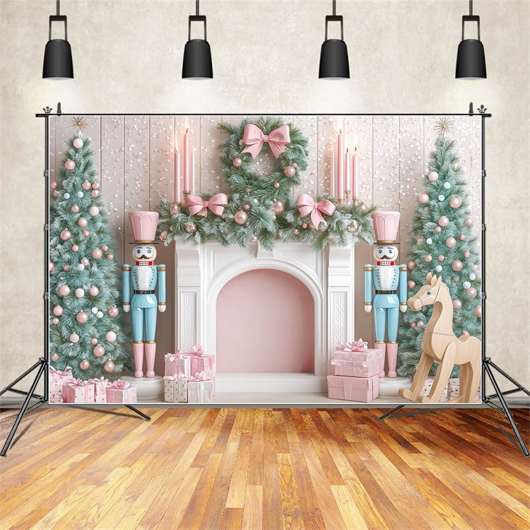 Toile de fond de Noël Délice Guirlande Sucrée Cheminée BRP57-132