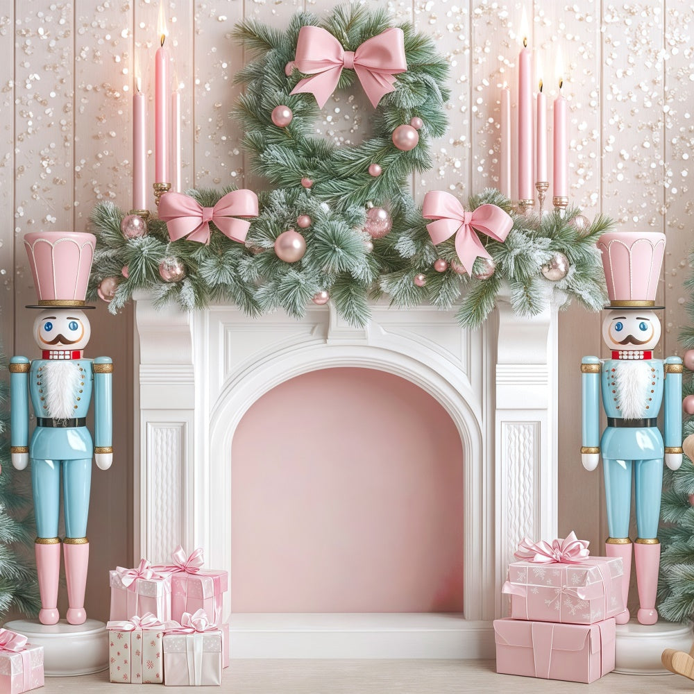 Toile de fond de Noël Délice Guirlande Sucrée Cheminée BRP57-132