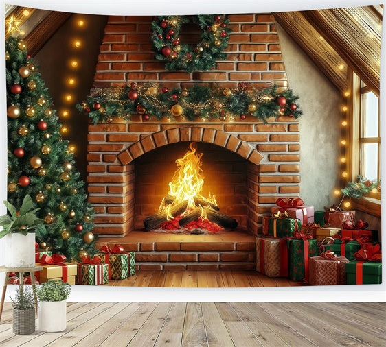 Toile de fond photo Noël Cadeau et Lueur Dorée BRP57-135