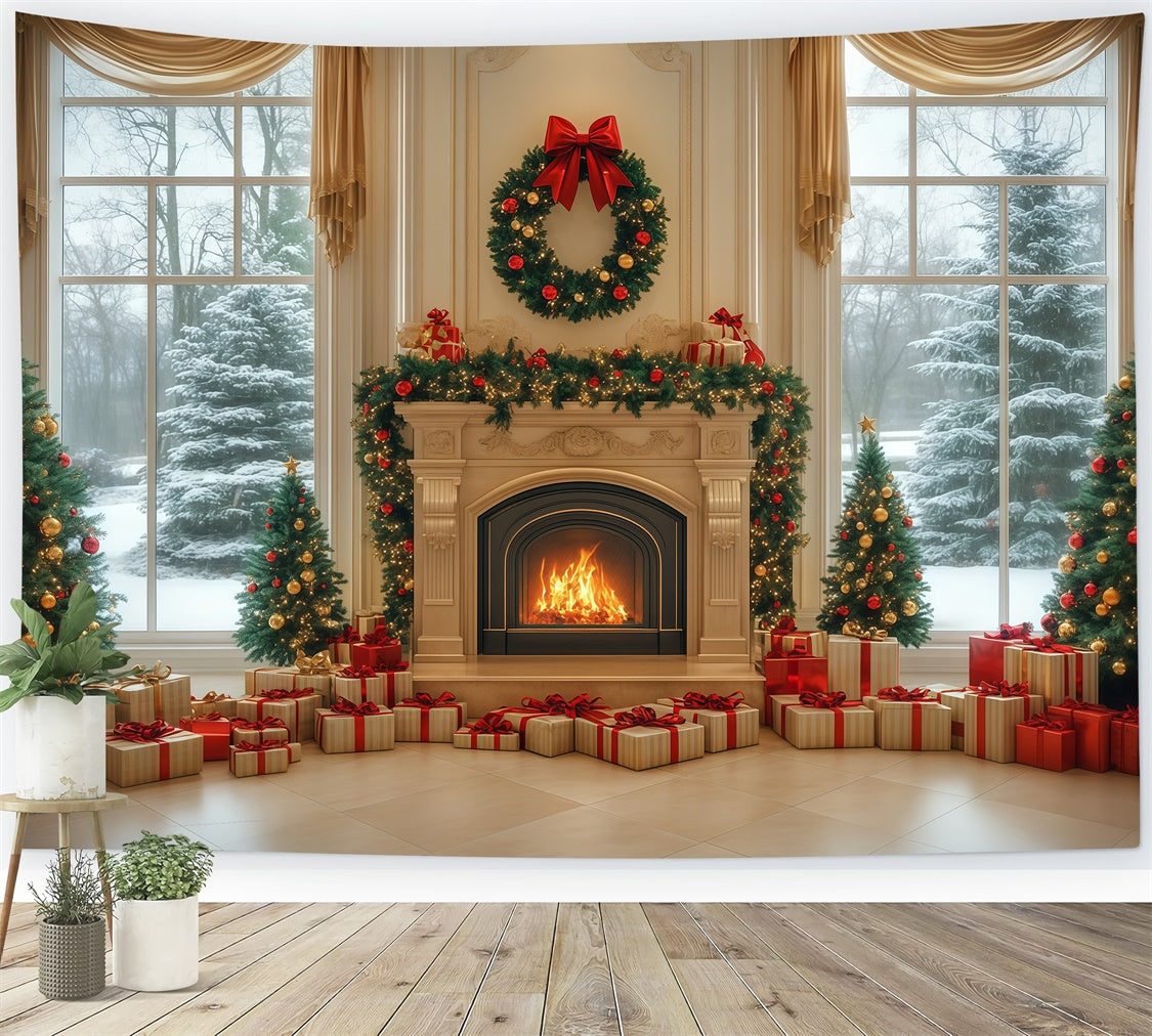 Toile de fond Noël Salle de Bal Élégante d’Hiver BRP57-139