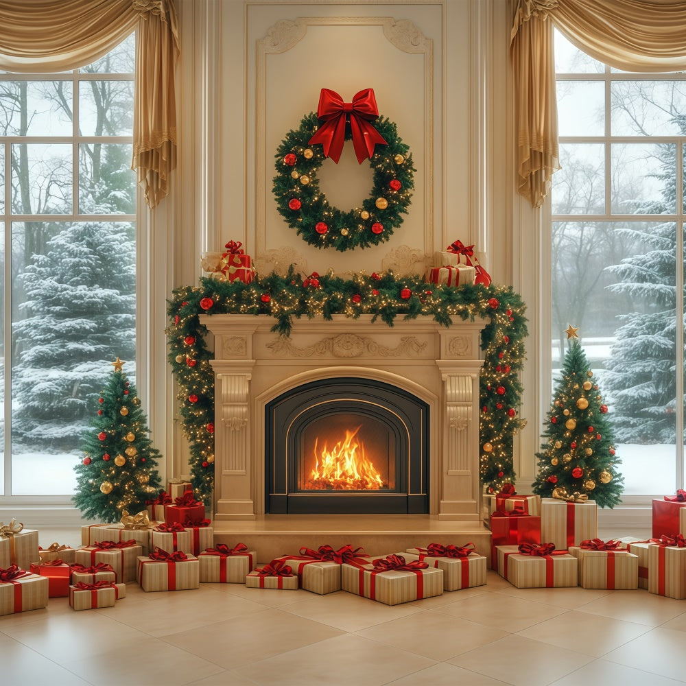 Toile de fond Noël Salle de Bal Élégante d’Hiver BRP57-139