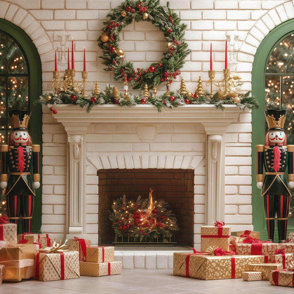 Toile de fond de Noël Souhaits au Foyer de Noël BRP57-145