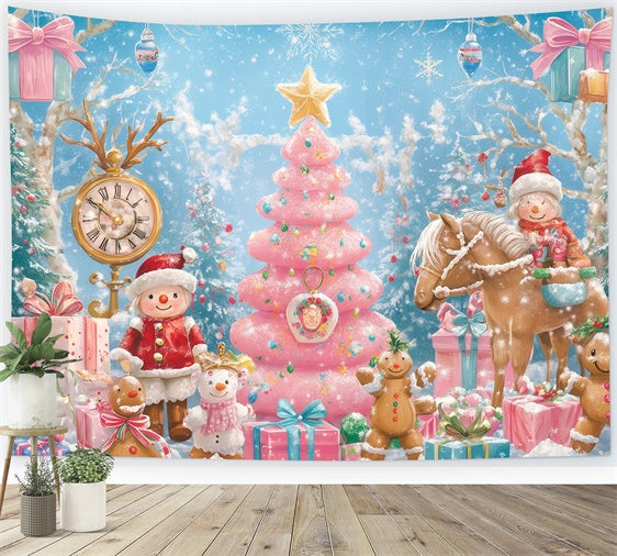 Toile de fond photo Noël Promenade Joyeuse Pain d’Épices BRP57-147