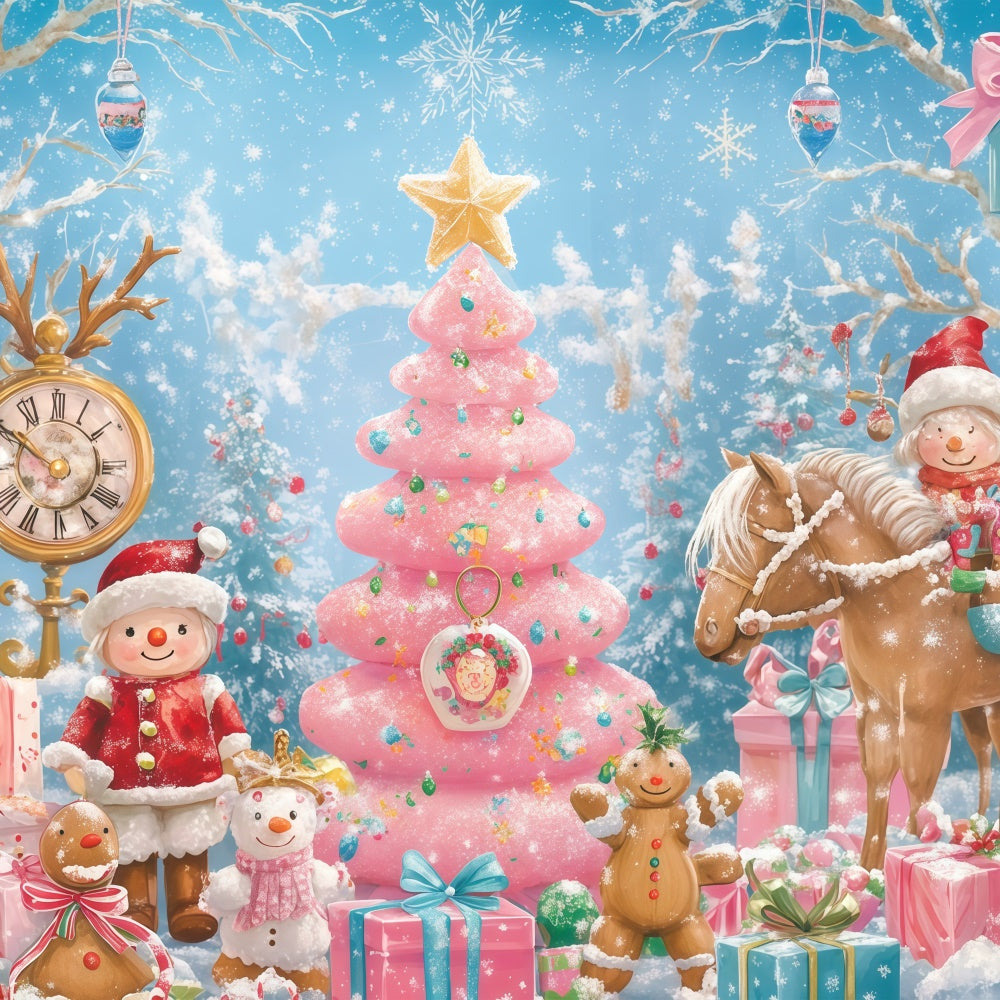 Toile de fond photo Noël Promenade Joyeuse Pain d’Épices BRP57-147