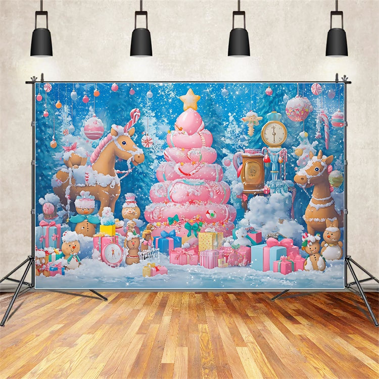 Toile de fond Noël Fantaisie Pain d’Épices et Jouets BRP57-148