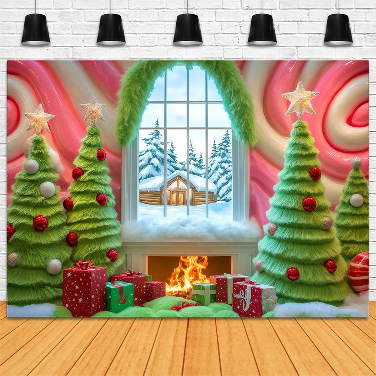 Toile de fond photo Noël Cabane Sucrée Conviviale BRP57-150