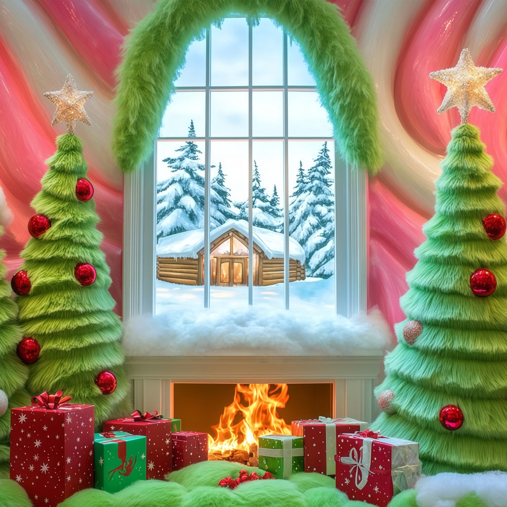 Toile de fond photo Noël Cabane Sucrée Conviviale BRP57-150