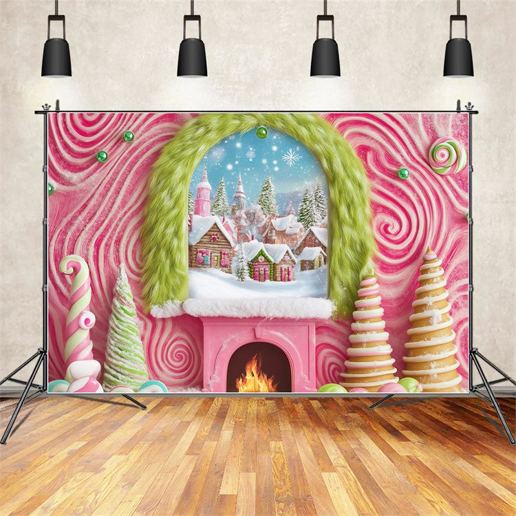 Toile de fond photo Noël Village Sucre d’Orge BRP57-152