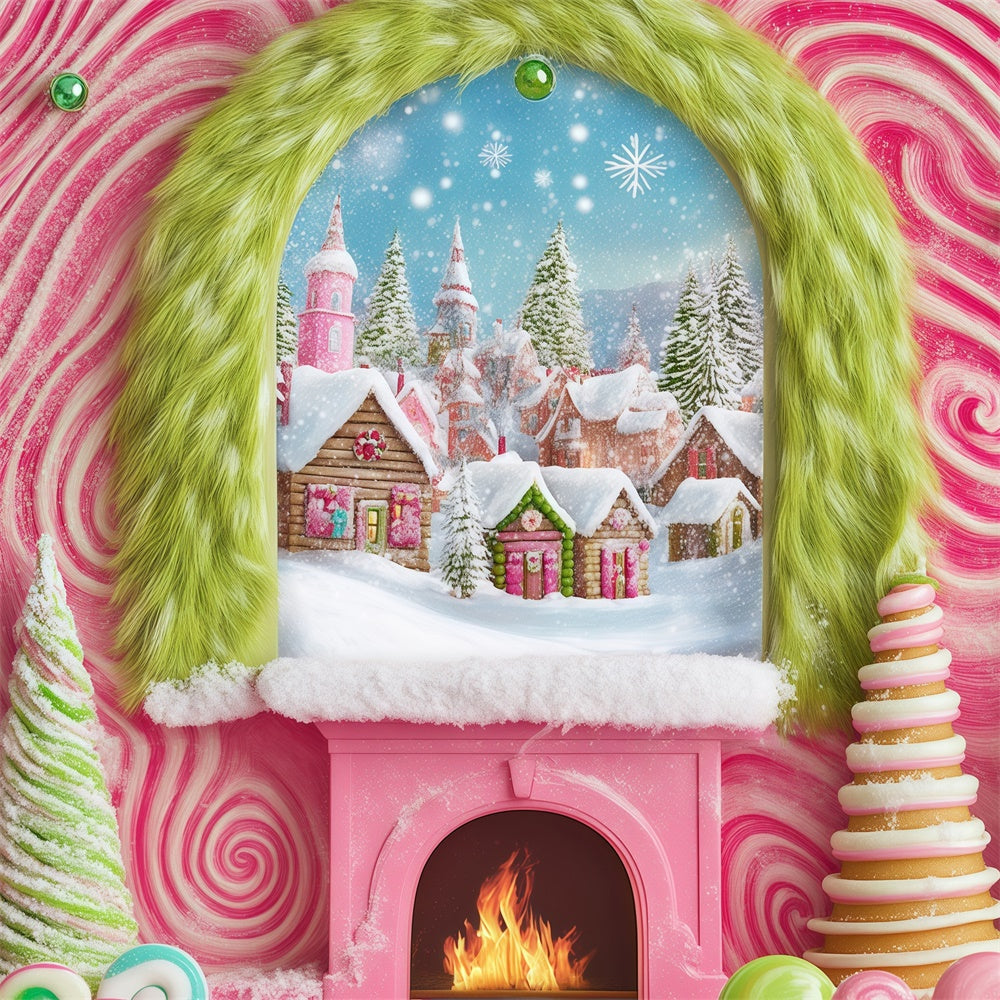 Toile de fond photo Noël Village Sucre d’Orge BRP57-152